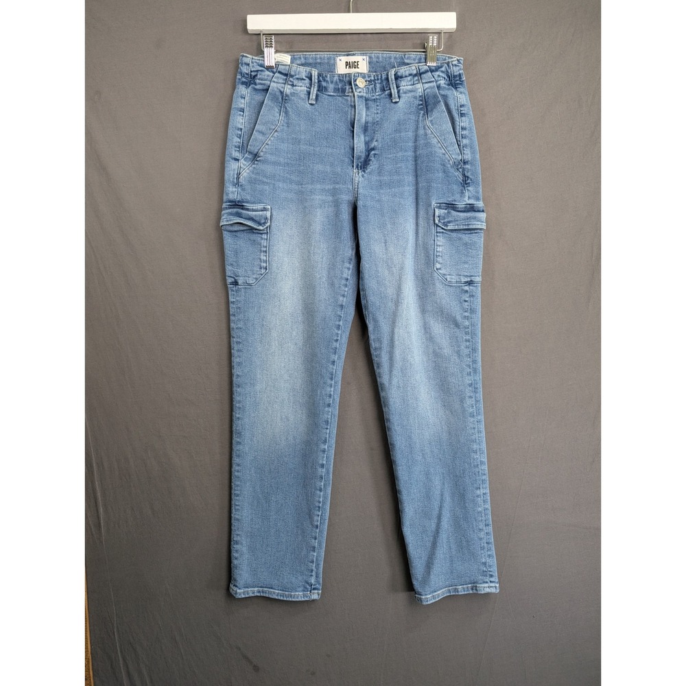 PAIGE Drew Cargo Pockets Denim Jeans 27 Light Wash Blue WB068 8276